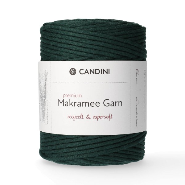 Premium Makramee Garn, 4mm, gezwirnt - waldgrün